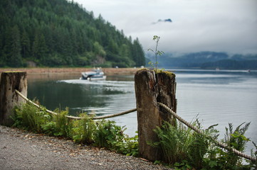 Cruise ship prepares to make port in Skagway, Alaska