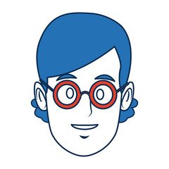 man employee face person character work vector illustration