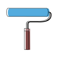 painting roller repair tool instruments work process vector illustration