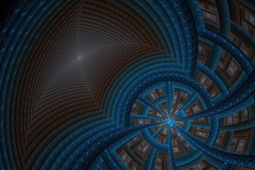 Faszinierendes Fraktal - Dunkelblau/Braun