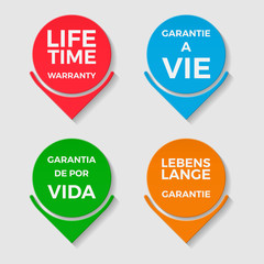 Lifetime warranty badge, vector.