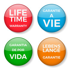 Lifetime warranty badge, vector.