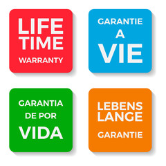 Lifetime warranty badge, vector.