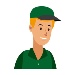 worker portrait of delivery man with cap vector illustration