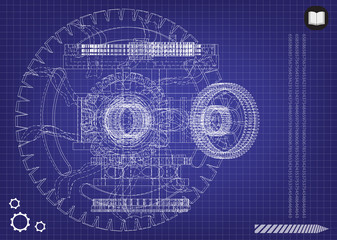 gear mechanism on blue