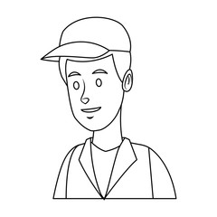 worker portrait of delivery man with cap vector illustration