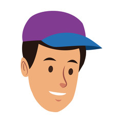 worker portrait of delivery man with cap vector illustration