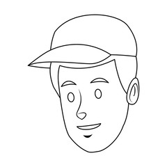 worker portrait of delivery man with cap vector illustration