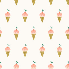 Ice cream cone seamless pattern