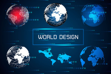 abstract worlds design on hi tech background