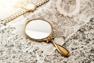 vintage hand mirror
