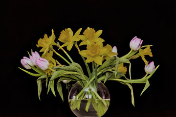 spring flowers in a vase