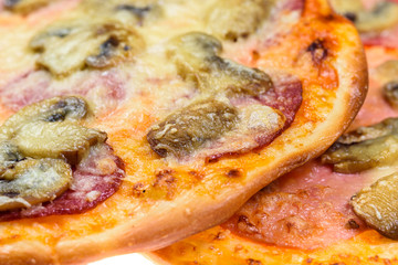 two italian pizza isolated on white background 