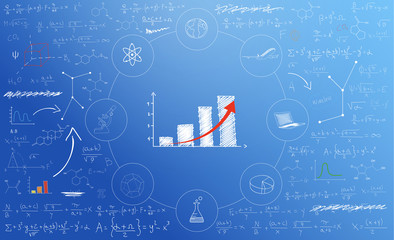lavagna, formule, icone, sfondo