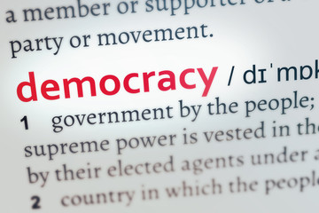 democracy dictionary word, focus on the concept