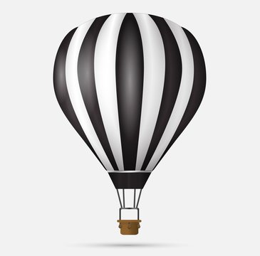 Hot air balloon icon, modern minimal flat design style symbol. Vector illustration, silhouette