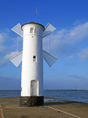 A windmill by the blue sea in Świnoujście