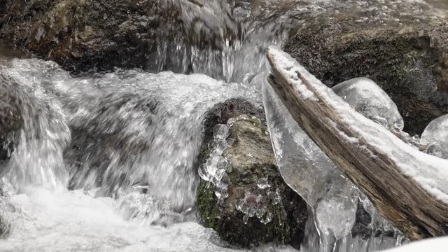 frozen waterfall in winter

