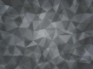 Gray and black abstract polygonal background. 