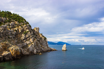 Fototapeta na wymiar Black sea in Yalta, Crimea