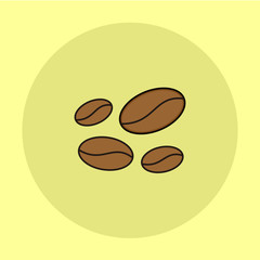 Coffee Beans Flat Icon