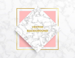 Marble textures with geometric elements banner backgrounds, golden gradient frame. Trendy minimalistic style vector illustrations for posters, placards, banners, covers