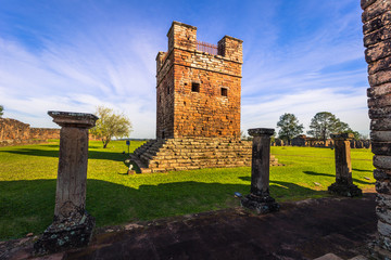 Mission of La Santissima Trinidad - June 26, 2017: Ancient Jesuit ruins of the Mission of La Santissima Trinidad, Paraguay © rpbmedia
