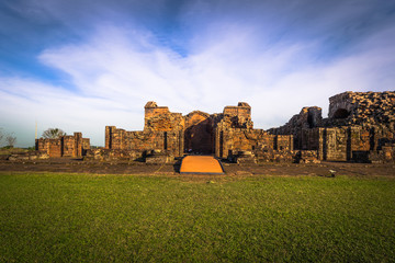 Mission of La Santissima Trinidad - June 26, 2017: Ancient Jesuit ruins of the Mission of La Santissima Trinidad, Paraguay © rpbmedia
