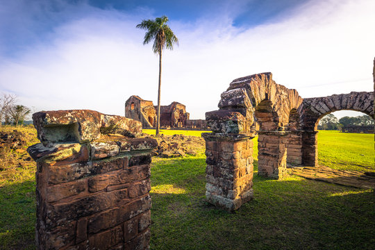 Mission of La Santissima Trinidad - June 26, 2017: Ancient Jesuit ruins of the Mission of La Santissima Trinidad, Paraguay