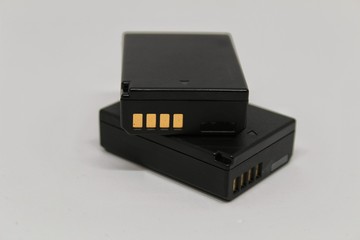 Digital camera batteries white background