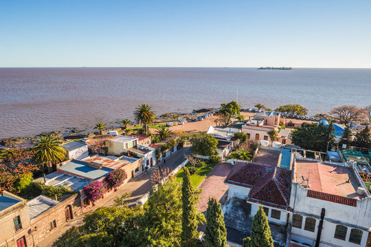 Colonia Del Sacramento - July 02, 2017: Panoramic view of Colonia Del Sacramento, Uruguay
