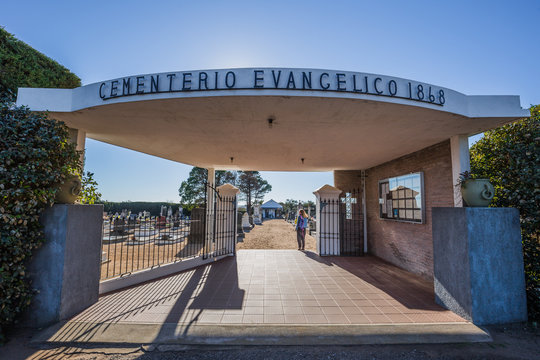 Nueva Helvecia - July 02, 2017: Traveler in Nueva Helvecia, Uruguay