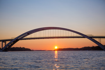 Fototapeta na wymiar Sunset in stockholm archipelago