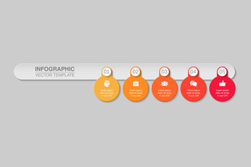 Vector infographic template for diagram, graph, presentation, chart, business concept with 5 options.