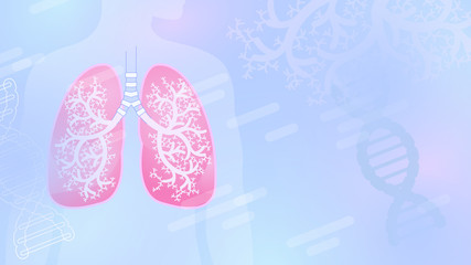 Medical abstract vector background with lungs and bronchial tree