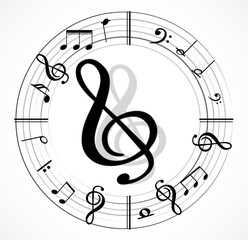 Music Note with different music Symbols