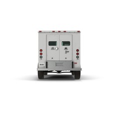 Modern Bank Armored Car on white. 3D illustration, clipping path