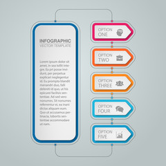 Vector infographic template for diagram, graph, presentation, chart, business concept with 5 options.