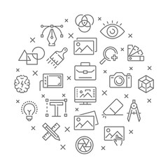 Fototapeta premium Collection of design thin line icons