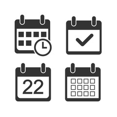 Calendar icon. Flat design. Vector illustration.