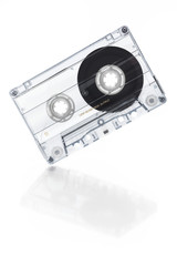 Magnetic tape. Audio tape cassette isolated on white background.