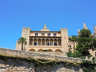 Fototapeta premium Palma de Mallorca, Spain. The Royal Palace of La Almudaina