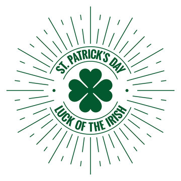 patricks day logo. Irish stamp on white background