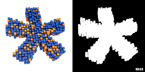 mnożenie 3D sześciany kwadraty klocki piksele © vempireart