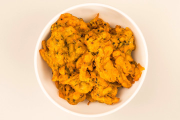 Indian Style Snack Of Fried Onion Bhajis