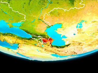 Satellite view of Azerbaijan