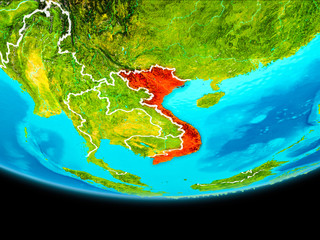 Satellite view of Vietnam