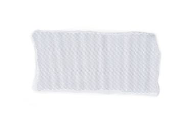 Pieces of  torn note paper sheets with  adhesive sticky tape stuck