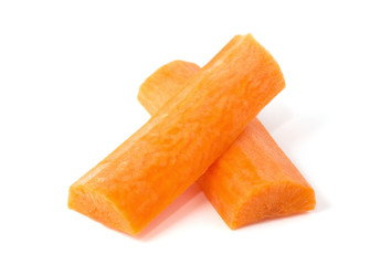 Сarrot slices isolated on white.