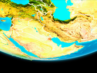 Satellite view of Kuwait